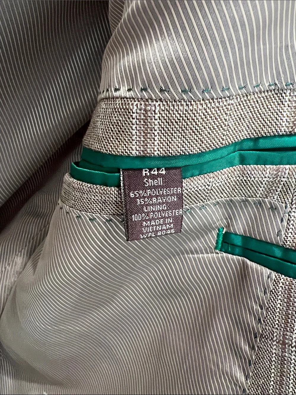 Greg Norman Collection Plaid Sport Coat - Windowpane Blazer khaki